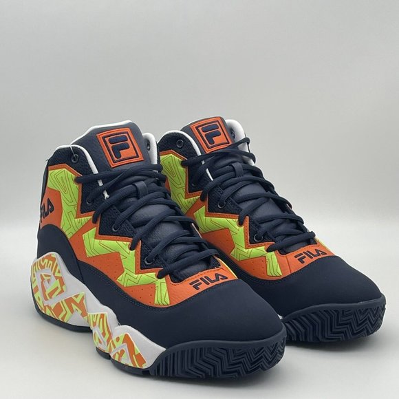 Fila Orange White yellow black Men's Basketball Shoes - Picture 4 of 5